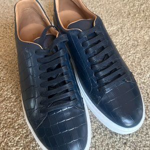 Mens Navy Leather Shoes - Russell & Bromleu